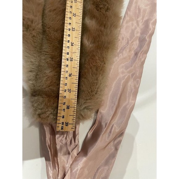 Women's Sinequanone Paris made in France Faux Fur Stole Shawl brown pink - Picture 6 of 7